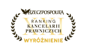 Wyróżnienie za zaangażowanie w pomoc dla uchodźców z Ukrainy w Polsce wg. XXI Rankingu Kancelarii Prawnych Rzeczpospolitej